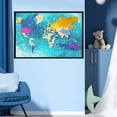 thumbnail image 4 of Colorful Graffiti World Map Wall Art Canvas Abstract Map Art Watercolor Map Decor Mordern Design Framed Canvas Art For Bedroom Livingroom Office, 4 of 7