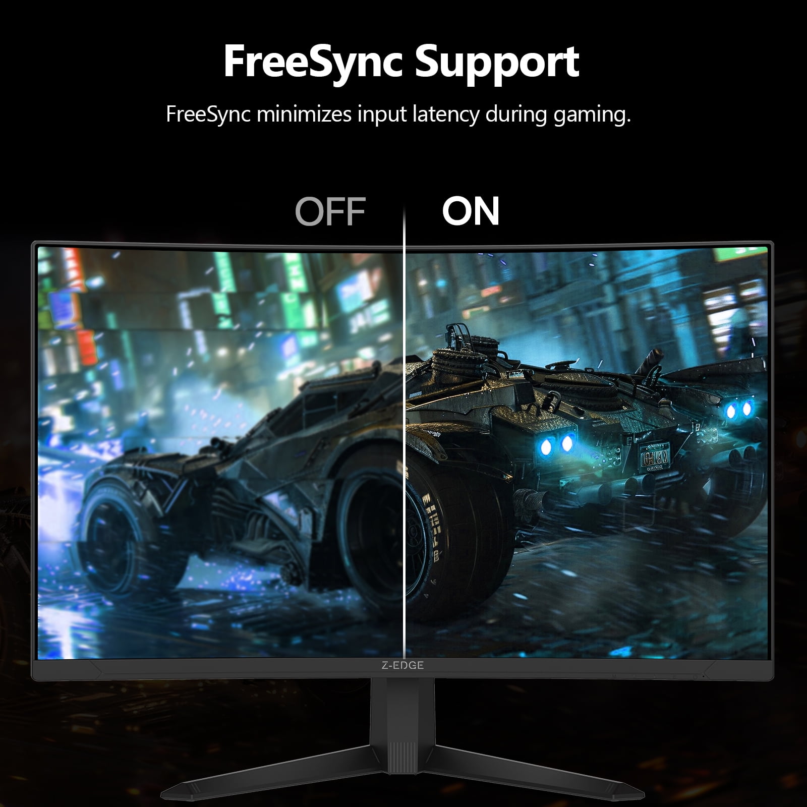 Z-EDGE 27 Inch 300Hz Curved Gaming Monitor, FHD 1080P VA Display, 1ms MPRT, AMD FreeSync, HDR Support, VESA Mount Compatible, Black