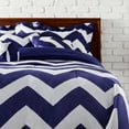 thumbnail image 4 of LCM Home Fashions 7-piece Beige Chevron Comforter Set BLUE/WHITE KING King, 4 of 5