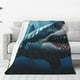 thumbnail image 1 of Balery 3D Realistic Shark Manta de Felpa Suave y Acogedora – Cobija de Franela Aterciopelada para Cama, Lavable y Cálida para Sofá, Mascotas, Transpirable-40"x30", 1 of 7
