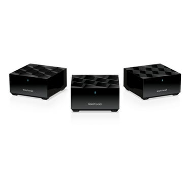 NETGEAR - Nighthawk AX1800 Mesh WiFi 6 System with Router   2 Satellite Extenders and 90 days of NETGEAR Armor included, 1.8Gbps (MK63S)