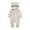 Beige, variant on Luxalzxs Newborn Onesies with Mitten Cuffs Baby Boys Girls Winter Fleece Hooded Romper Jumpsuit Zipper Onesies Coat Outwear