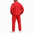 thumbnail image 4 of Men's 2 Piece Loose Fit Crewneck Tracksuit Set, Long Sleeve Pullover Sweatshirt & Drawstring Sweatpants with Side Pockets, Workout Running Activewear Outfit, 4 of 6