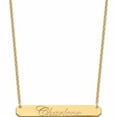 thumbnail image 2 of Ss/Gold Plated Ss/Gold-Plated Large Polished Edwardian Script Bar Necklace Made In United States -Jewelry By Sweet Pea, 2 of 6