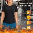 thumbnail image 5 of Junlan Sauna Suit for Women Waist Trainer Vest Heat Trapping Zipper Shirt for Workout Sports(Blue X-Large), 5 of 6