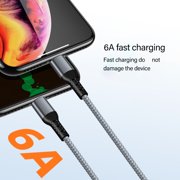 Yammee Double USB C Charger Cable Braided Nylon 66W Fast Charging for Smartphone Tablets