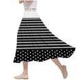 thumbnail image 1 of ameIAEA Women A-Line High Waist Midi Skirt Color Block Ruffle Flowy Skirts 2024 Fall Trendy Skirt, 1 of 6