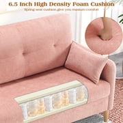 BedLuxury 47'' Wide Loveseat, 2-seat Chenille sofa with 2 Pillows for Living Room and Small Spaces, Pink