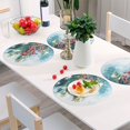 thumbnail image 6 of Ryvnso Christmas Berry Snowflakes Round Plate Mats Dining Table Placemat Set of 4 for Holiday Decoration, 6 of 7