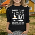 thumbnail image 2 of Girls Halloween Sweatshirt Some Days You Have To Put On The Hat Cute Graphic Oversized Pullover Tops for Teen Kids, 2 of 4