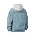 thumbnail image 4 of Xuniizn Denim Jacket Men, Relaxed Button Down Detachable Hooded Jean Jacket with Pockets, Soft Cozy Outdoor Casual Jackets, XS-3XL, 4 of 7