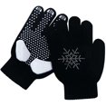 thumbnail image 1 of wonima44 Gel Padded Ice Skating Gloves with Rhinestone Snowflakes for Kids Girls Boys, Figure Skating Gloves for Practice, 1 of 1