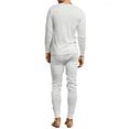 thumbnail image 3 of Mens Cotton Blend Waffle Knit Thermal Top & Bottom Set. White, Small, 3 of 4