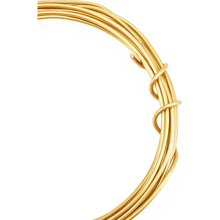 12 Gauge 16.4 Feet Round Pure Copper Wire Gold Brass Wire for Beading Craft  and Jewelry Making
