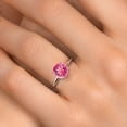 thumbnail image 4 of Gem Stone King 900 Platinum Pink Mystic Topaz Engagement Ring for Women | 2.00 Cttw | Round 8MM | Gemstone November Birthstone | Size 5, 4 of 6