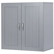 Bathroom Medicine Wall Cabinet with Inner Adjustable Shelf, Dark Gray