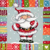 Dimensions Needlepoint Kit 14"X14"-Patterned Santa Stitched In Yarn