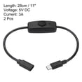 thumbnail image 2 of Uxcell Type C Extension Cable with ON/Off Switch Female to Male Extension Power Cords Adapter with LED Black 2 Pack, 2 of 5