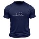 thumbnail image 4 of Tops para hombre, blusas y camisas de cuello redondo y manga corta para hombre. Camiseta/camisa informal de cuello redondo y manga corta con estampado de corazones para hombre. Tops de poliéster para, 4 of 4