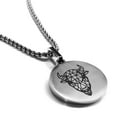 thumbnail image 1 of Stainless Steel Geometric Polygon Bison Animal Round Medallion Pendant Necklace, 1 of 3