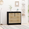 thumbnail image 2 of Black Rattan 4-Drawer - Easy Assembly and Smooth Drawers - Dining Room, Hallways - Ample Storage for Daily Use, 2 of 3