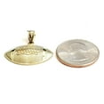 thumbnail image 3 of New 10k yellow Gold football Pendant charm sport fine jewelry gift unisex 2g, 3 of 12