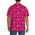 thumbnail image 3 of Kdxio Men's Hawaiian Shirt for Men Short Sleeve Shirt Breast Cancer Awareness6 Summer Casual Holiday Beach Button Down T-Shirts, 3 of 5