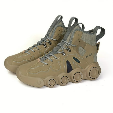 

HYCGKJ Men‘s Trendy High Top Non Slip Shock Absorption Color Block Street Style Basketball Shoes Stylish and Comfortable Sneakers for All Seasons