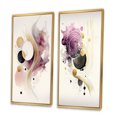 thumbnail image 3 of Designart "Movement in Deep Purple I" Abstract Geometric Framed Wall Art Set Of 2 - Purple Geometric Gallery Wall Frame Set For Home Decor, 3 of 6