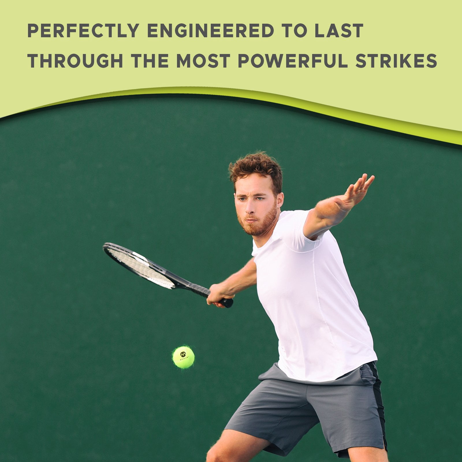 Morvat Professional Heavy Duty & High Pressured Tennis Balls, 12 Pack