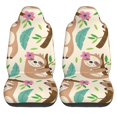 thumbnail image 1 of LAKIMCT Cute Cartoon Sloth Car Seat Covers Vehicle Front Seat Covers Universal Fit Seat Protector, 1 of 9