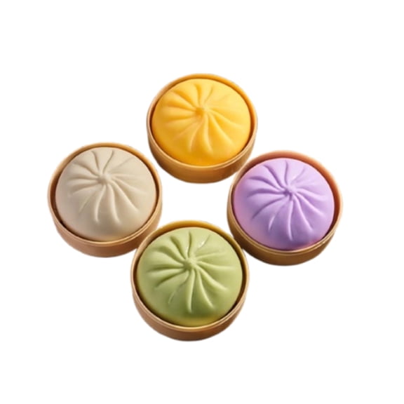 Dumpling Squishy Silicone Stress Toys Large Steamed Stuffed Dumpling Bun Squeeze Ball for Anxiety Relief, Focus, Birthday, Party
