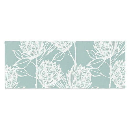 Gill Eggleston Protea Jade Flowers Bed Runner by Kess InHouse