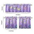 thumbnail image 6 of Purple Lavender Flower Butterflies Kitchen Curtains and Valances Set-3 Piece Kitchen Curtains Sets with Valance for Windows Rod Pocket Machine Washable Kitchen Decor(54"x18"+2x27.5"x24"), 6 of 6
