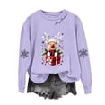 thumbnail image 2 of Ichuanyi Womens Christmas Long Sleeve Crewneck Sweatshirts Christmas Print Casual Pullover Cute Xmas Shirt Top, 2 of 5