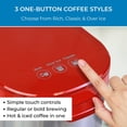 thumbnail image 5 of Kenmore Single Serve Coffee Maker & Stainless Steel Travel Mug, Capsule/Pod & Ground Coffee Brewing, K Cup Compatible, Hot & Iced Coffee Machine, 6 to 14 Oz Brew Sizes, Auto Shut-Off, Red, 5 of 8