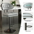 thumbnail image 4 of Hawsaiy Modern Bar Stools Set of 2, Ergonomic Double-Layer Upholstered Bar Stools with Back, Adjustable Swivel Barstools for Kitchen Island, Gray, 4 of 8