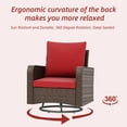 thumbnail image 5 of Homrest 4 Piece Wicker Patio Furniture Set, 360 Degree Outdoor Swivel Patio Chairs w/ Coffee Table and Loveseat, Small Patio Furniture Set for Garden, Deck and Poolside (Wine Red), 5 of 8