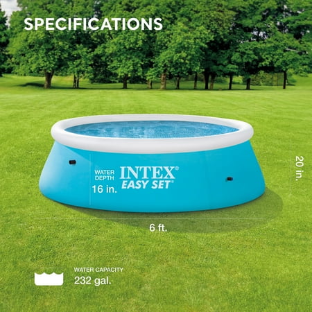 Intex - 6ft x 20in Easy Set Inflatable Outdoor Kids Swimming Pool - Multi