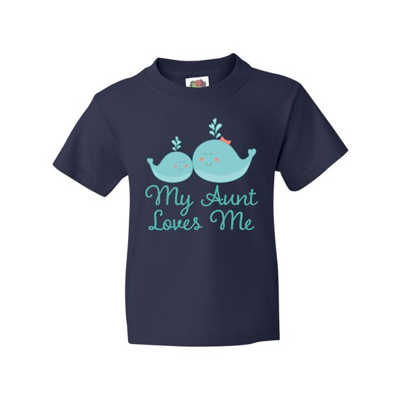 Inktastic My Aunt Loves Me Whale Youth T-Shirt