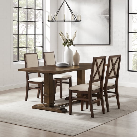 Crosley Furniture Joanna 5-Piece Dining Table Set in Dark Oak/Creme
