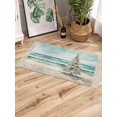 thumbnail image 3 of Coastal Christmas Tree Large Area Rug 4x6ft Woven Runner Rug,Modern Oil Painting Beach Xmas Tree Washable Living Room Bedroom Kitchen Bathroom Classroom Carpet with Tassels,Indoor Outdoor Door Mat, 3 of 5