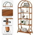 thumbnail image 4 of 70.8" Tall Open Bookshelf, 5-Tier Arched Bookcase, Modern Brown Storage Bookshelves (1PC), 4 of 5