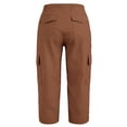 thumbnail image 5 of Mifsaly Womens Cargo Capri Pants Elastic Waist Drawstring Hiking Capris Lightweight Quick Dry Hiking Work Outdoor Casual Cropped Trousers with Multi Pockets Coffee,XXL, 5 of 6