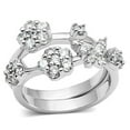 thumbnail image 1 of Alamode 3W026-5 Women Rhodium Brass Ring with AAA Grade CZ in Clear - Size 5, 1 of 1
