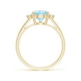thumbnail image 2 of ANGARA Natural Pear 1.6 ct Aquamarine Ring with Triple Diamond Accents in 14K Yellow Gold for Women (Size-10x7mm) | March Birthstone, Anniversary, Jewelry Gift for Women | Natural Aquamarine Ring, 2 of 10