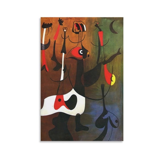 Posters Painter Joan Miró Rhythmic Characters Decorative Painting Wall Art Painting 12x18inch(30x45cm)