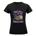 thumbnail image 5 of Women’s T-Shirt, Boho Moon Phase Patterned Pumpkin Fall Cottagecore Witchy Short Sleeve Tee for Pumpkin Farm Trip, Halloween Festival & Casual Autumn Harvest Daily Top, 5 of 8