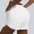 thumbnail image 4 of PNTUTB Women's Solid-Color Athletic Shorts with Elastic Waistband Drawstring,Fitness Running Mesh Breathable Shorts with Side Pockets, 4 of 6