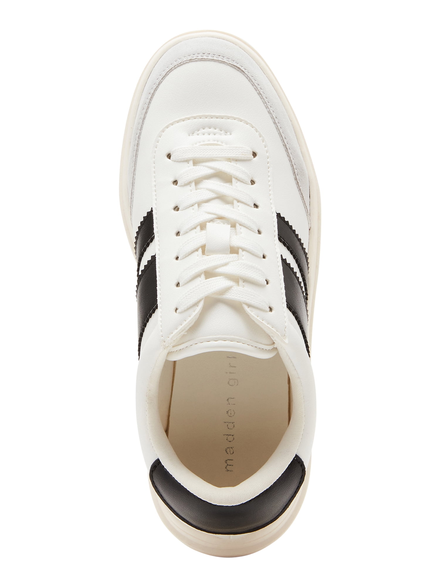 Madden Girl Women's Navida Lace-up Platform Sneaker with Stripes